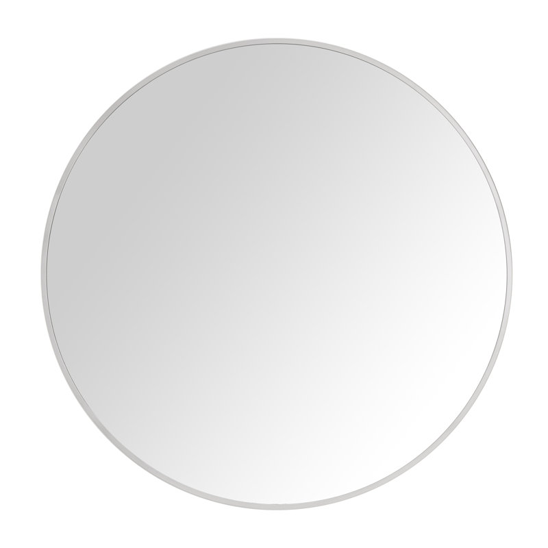 Avon Metal Round Wall Mirror, 30" x 30", White