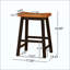 Tabouret de selle en bois robuste au design confortable, idéal pour les aires de service intérieures et les décorations.-854421698