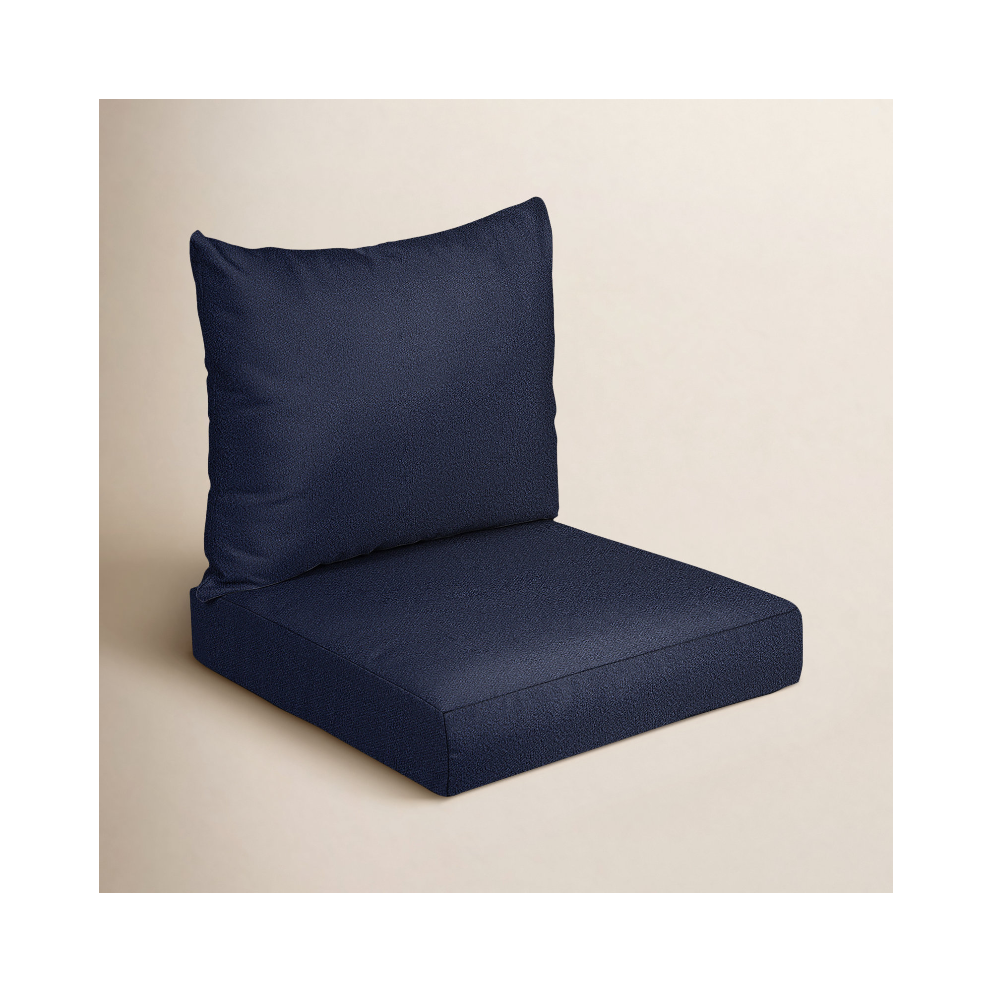  Indoor/Outdoor Seat/Back Cushion, Navy, 23 in W x 27 in D x 5 in H