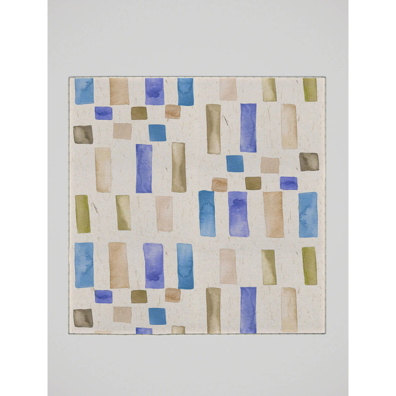Berangere Washable Geometric Indoor Rug, Square 8'