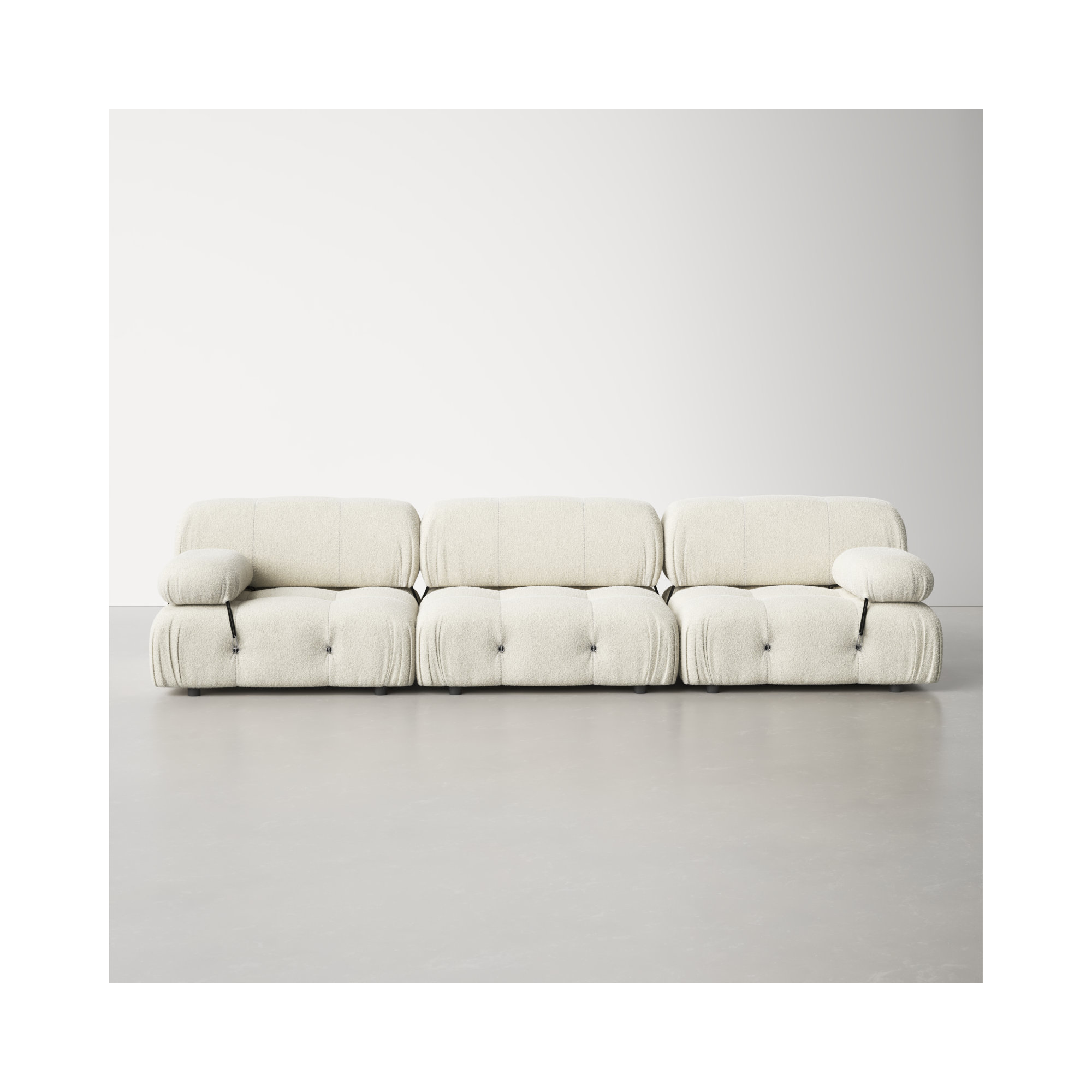 Mio 108'' Upholstered Sofa, Ivory
