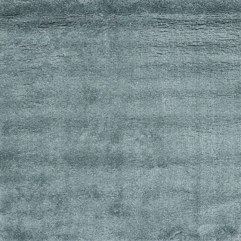 Tapis de zone bleu acier contemporain, Carré 8 pi
