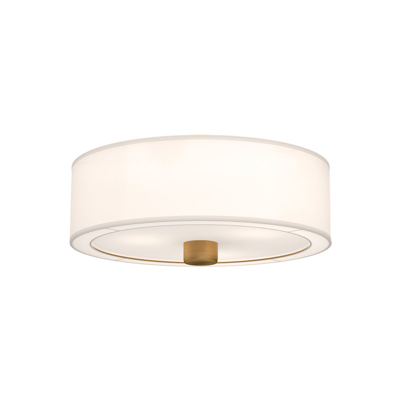 Plafonnier semi-encastré 3 lumières 24,125 po Theo, Or vieilli