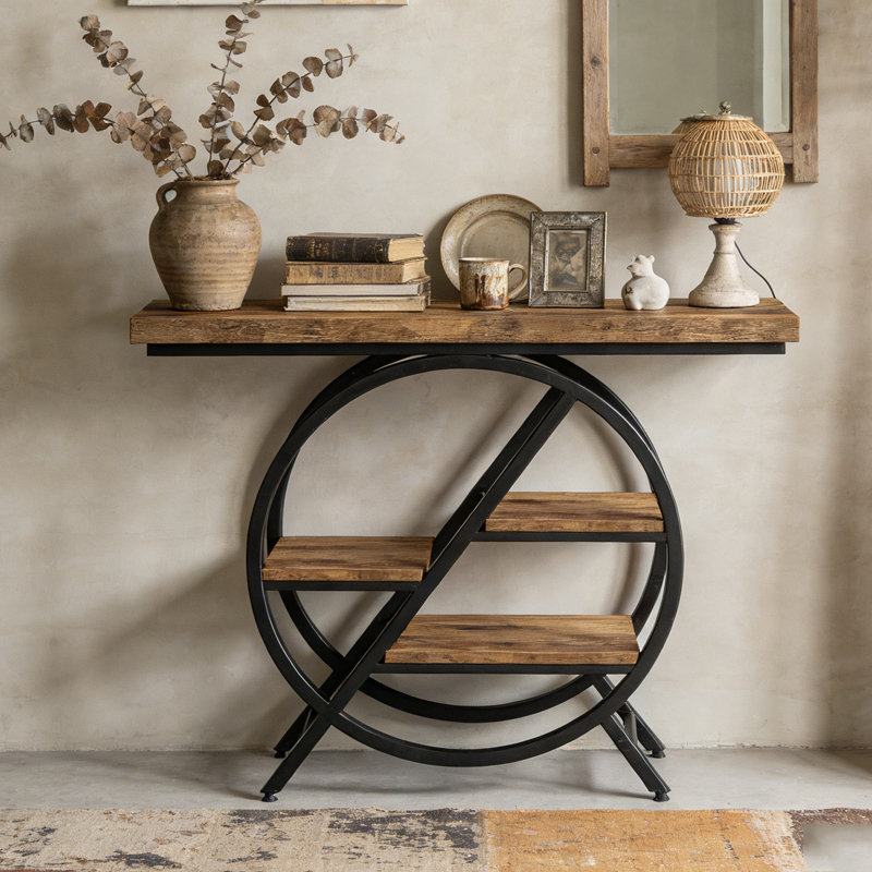 Console Table,Functional Entryway Table, 31.91" H x 39.4" W x 11.82" D, Brown