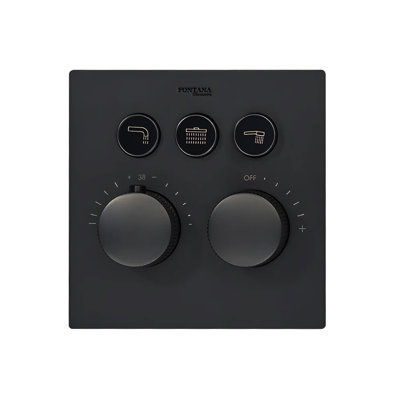 Trieste Matte Black Wall Mount Thermostatic Shower System with Multi Function LED Operation