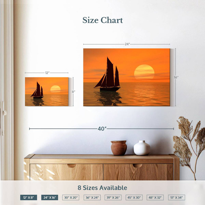 Voilier Mehar Golden Sunset, H 16 po x l 24 po