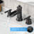 Bathroom Faucets For Sink 3 Hole ORB 8 Inch Widespread Bathroom Sink Faucet With Pop Up Drain Double Lever Handle Faucet Bathroom Vanity Faucet Basin Mixer Tap Faucet With Hose-117992876