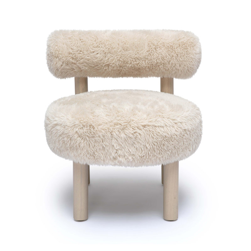 Vegan Shearling Accent Chair, Natural