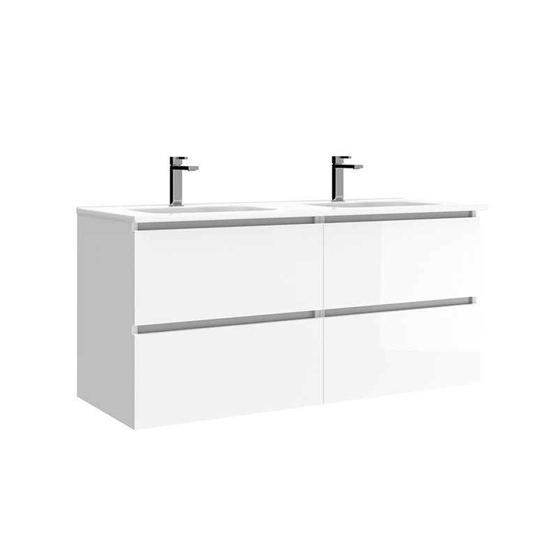 Flora 47.6'' W Double Vanity, Glossy White