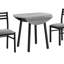 Ensemble de table de salle à manger à abattants contemporain 3 pièces, conception peu encombrante avec chaises rembourrées, idéal pour les petites cuisines et les salles à manger-656557952-656557954