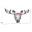 «Moose with Floral Head Wreath Moose», art mural sur toile tendue-465685741