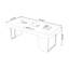 Bureau blanc et blanc en acier manufacturé + acier avec 3 tiroirs-910538769