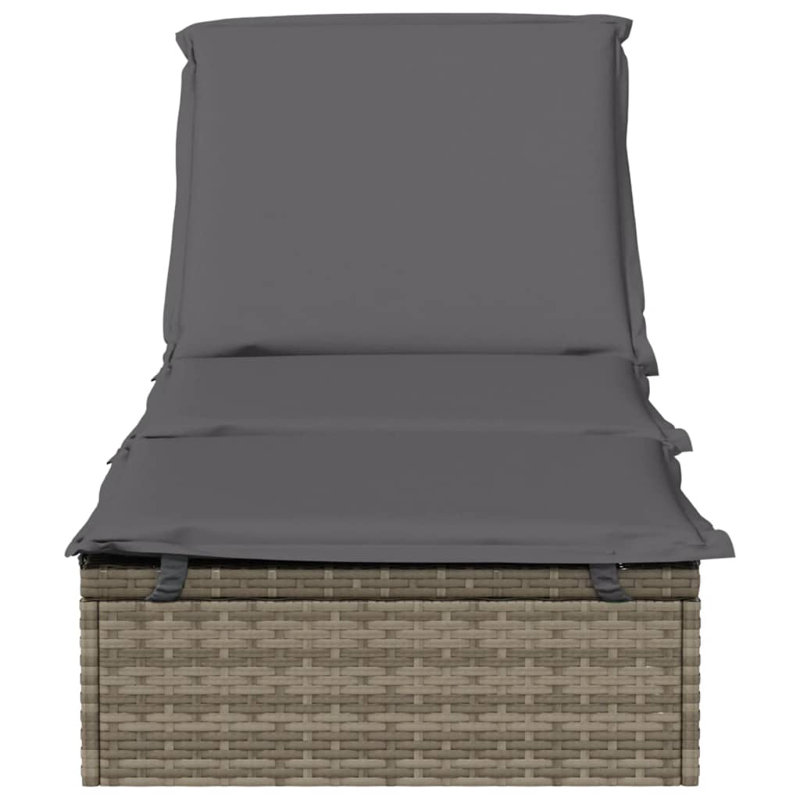 Rotin de polyester 1 pièce avec coussin 79,1 po x 21,7 po x 24,4 po Latitude Run®, Gris / Gris