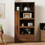 Armoire de cuisine de 70,87 po de hauteur avec tablette de rangement coulissante multi-fonctionnelle multi-niveaux, 1 tiroir, avec porte en verre à cadre en aluminium, cloche à nourriture autoportante avec support à micro-ondes pour salle à manger