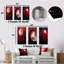 Red Moon Ruby Radiance - ensemble d'art mural en métal lune 3 pièces-713607844