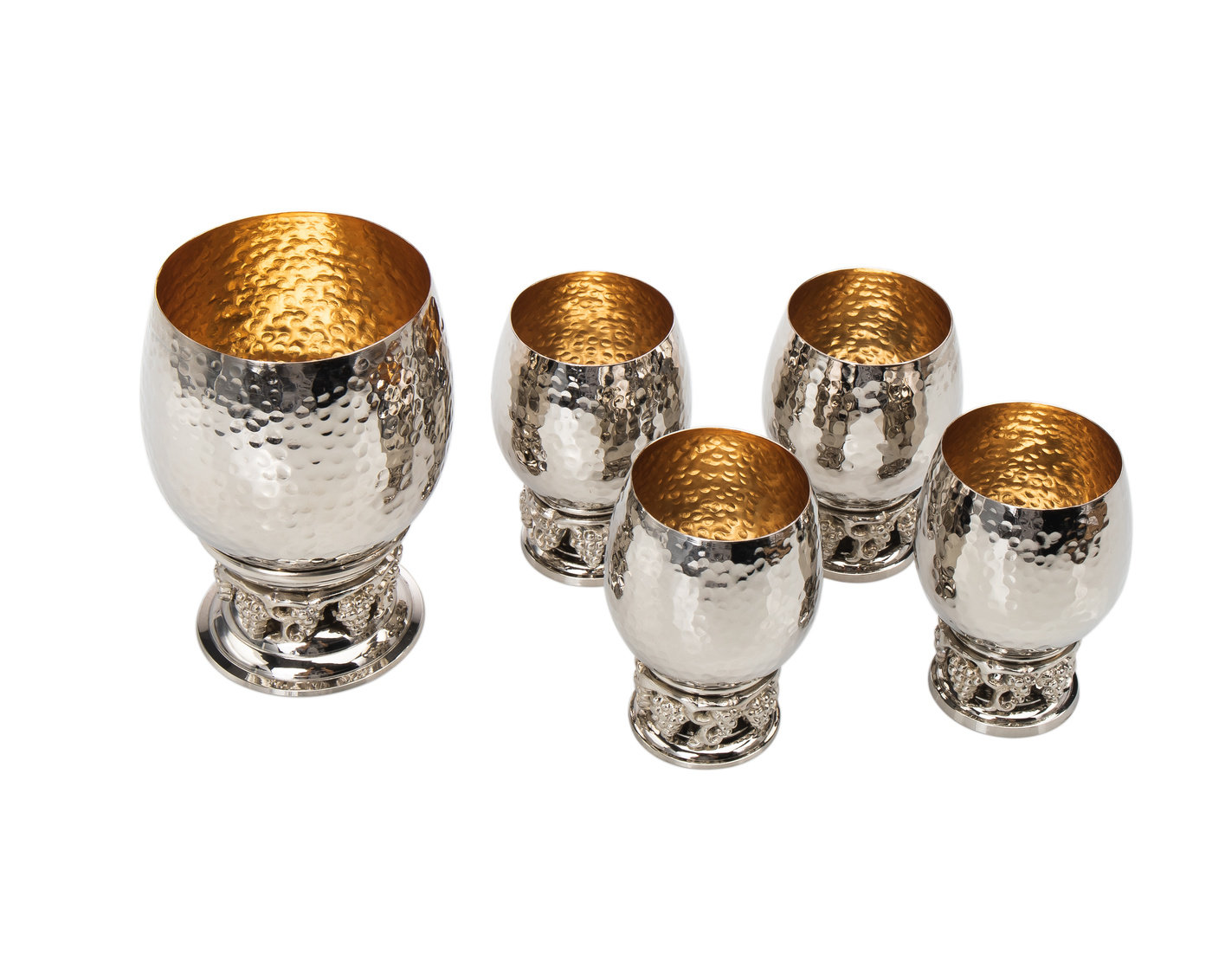 Godinger Hammered Kiddush Cup With Grape Detail – Elegant Jewish Wine Cup For Shabbat & Holidays