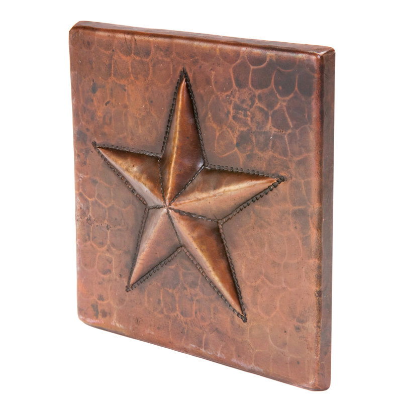 Carrelage étoile 4 "x 4" en cuivre martelé - quantité 4