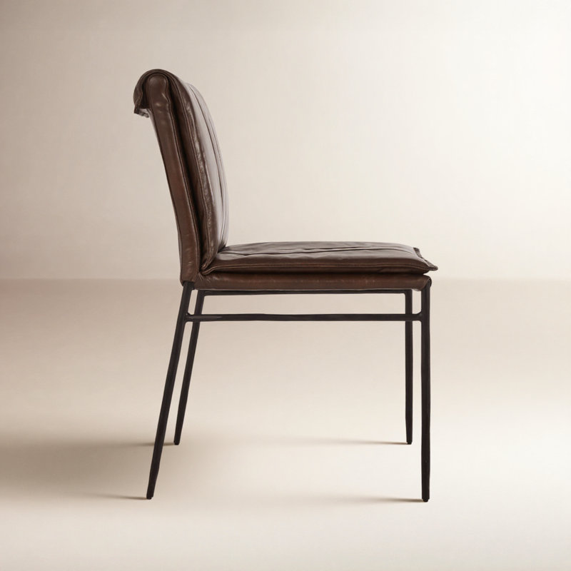 Chaise d'appoint en cuir Mayer, Blanc