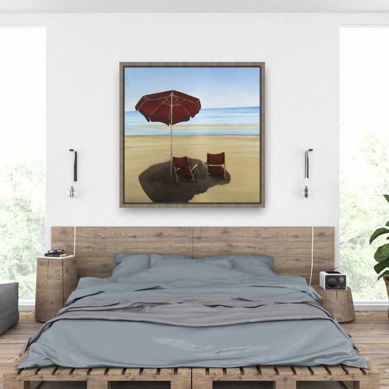 Relax at the beach - Beige Exotic Framed Canvas | Home Decor