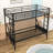 Twin over Full Metal Futon Bunk Bed with Ladders and Guardrails