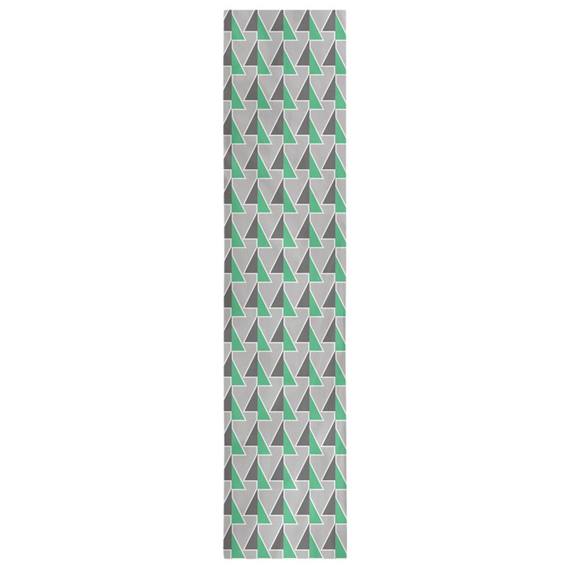 Chemin de table à flèches changeées, 16 po x 72 po, Vert / gris foncé / gris clair