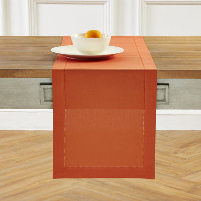 Cotton Linen Hemstitch Table Runner
