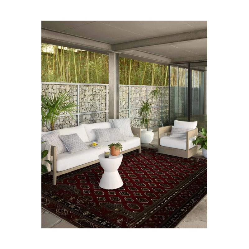 Silvio Vintage Burdy Beige Traditional Themed Floral Patterned Woven Washable Rug, Runner 2'6" x 6'7"