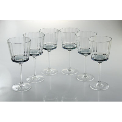 Set of 6 Water Glasses Linear Smooth