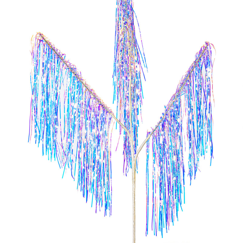 36" Tinsel Icicle 3-Tip Spray 3/Pack, White