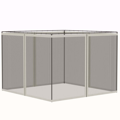 Filet de remplacement en filet latéral de remplacement 10 pi x 10 pi Outsunny pour abris de jardin et tentes à auvent avec fermetures à glissière