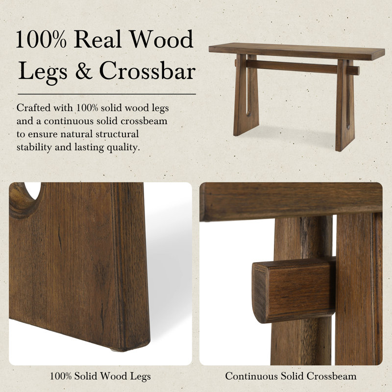 Modari 59.2" Wooden Console Table, 59'', Walnut Brown