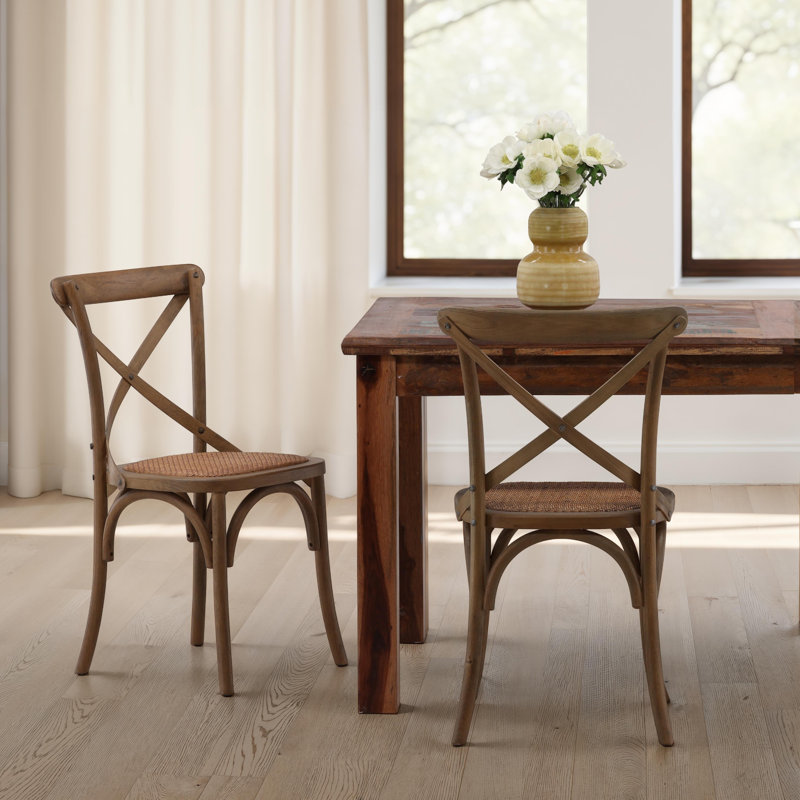  Solid Wood Side Chair Dining Chair, Beige