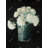 White Hydrangea Flowers - Botanical Black Framed Print Decor