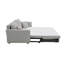 Canapé-lit modulaire en chenille gris avec rangement et 2 coussins décoratifs