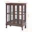 Armoire de rangement en verre avec pieds Cabriole et 2 tablettes réglables - Buffet à porte grillagée avec loquet magnétique