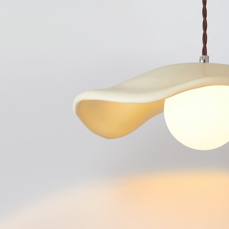 Dakarion 1-Light Resin Creative Cream Flower Pendant Light Single Pendant