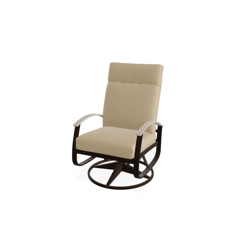 Belle Isle Outdoor Swivel Lounge Chair, Mineral Blue, Desert P60, Textured Kona