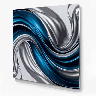 Gradient Abstract 63 Blue Metal Wall Art