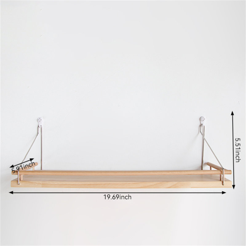 Tablette flottante en bois Menderes, H 5,51 po x l 19,69 po x P 5,91 po