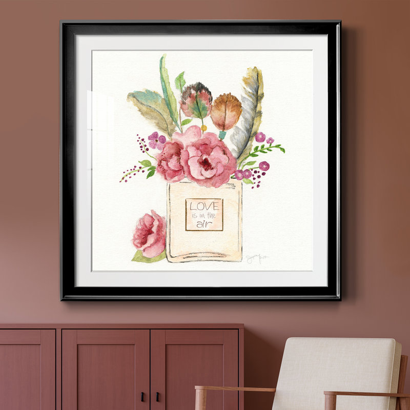 Boho Bouquet II - peinture encadrée, H 30,5 po x l 30,5 po x P 1,5 po, Cadre noir