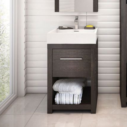 500mm Single Bathroom Vanity with Semi-Recessed Marble Basin