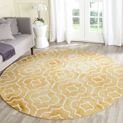Dip Dye Hand Tufted Wool Geometric Rug