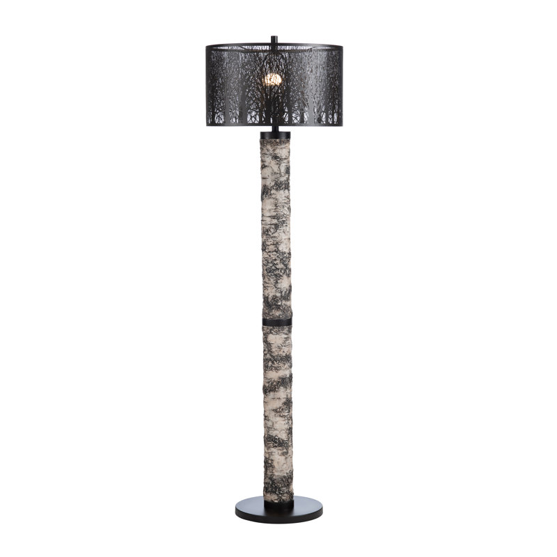 68.75" Metal Floor Lamp With Black Shade