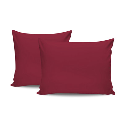 Premium 100% Cotton Pillowcase Set (2 Pieces), Dusty Rose, 23.6 x 23.6 inches | Soft Ranforce Fabric, 155 Thread Count | Elegant Envelope Closure, Machine Washable, Perfect for Cozy Bedrooms & Chic Decor