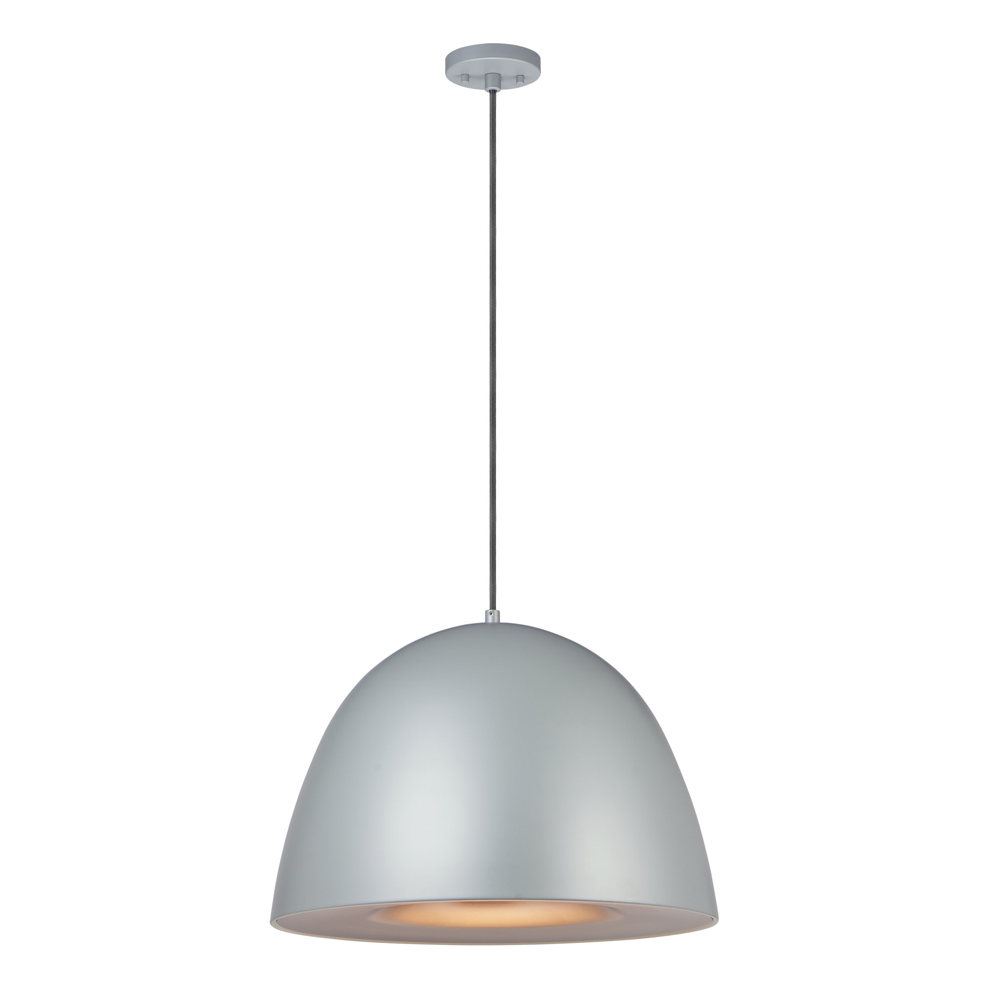 Natosha Single Light Metal Dimmable LED Pendant, 16.5" H x 23.5" W x 23.5" D, Dark Gray/Coffee