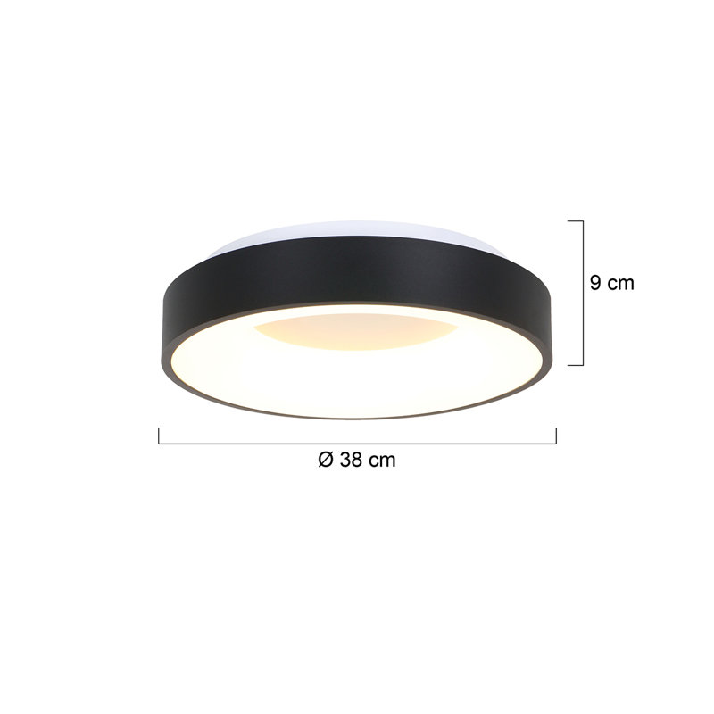 Leday LED Semi Flush Mount, Black, 9 "H x 38 "W