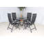 SORRENTO 4 Seater Round Dining Recliner Set with Textylene Multi Position Chairs-16004311