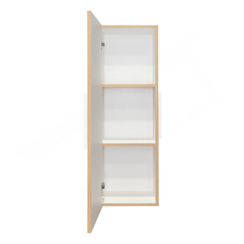 Armoire à portes simples H 38 po, trois tablettes, chêne clair / blanc
