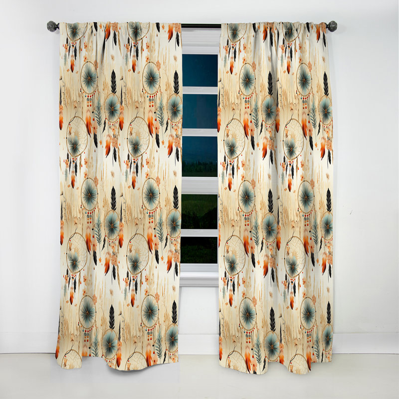 Désert du désert Boho motif II - rideau boho - rideau occultant abstrait - 1 panneaux, L 52 po x L 120 po