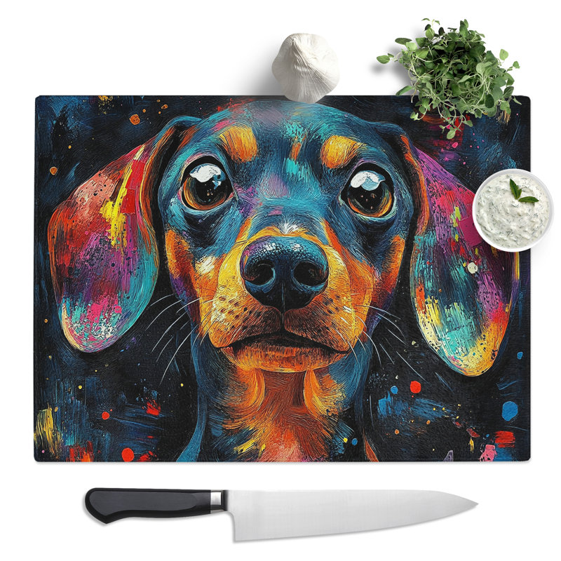 Dachshund Dog Vol.2  Glass Chopping Board